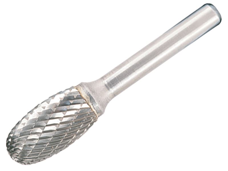 Dormer Solid Carbide Bright Rotary Burr, Oval 12.7mm x 6mm