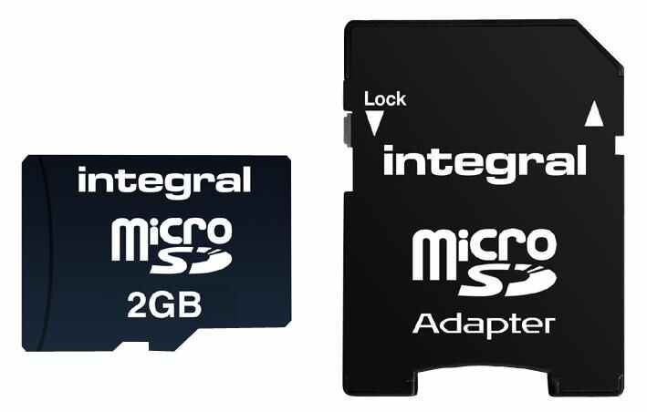 INTEGRAL Cárta MicroSD 2GB le hAdaptóir SD