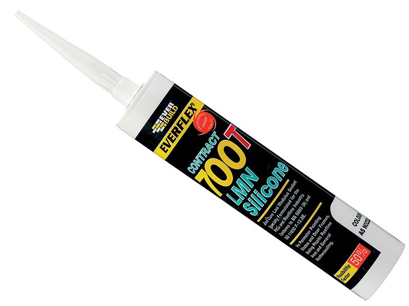 Everbuild Sika Everflex 700T LMN Silicone, White, 300ml