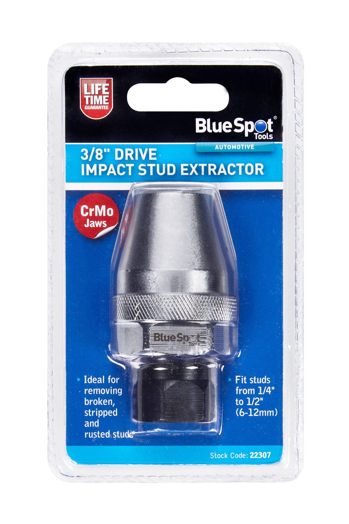 Blue Spot Tools 3/8” Impact Stud Extractor, Carbon Steel, 1/4” to 1/2”
