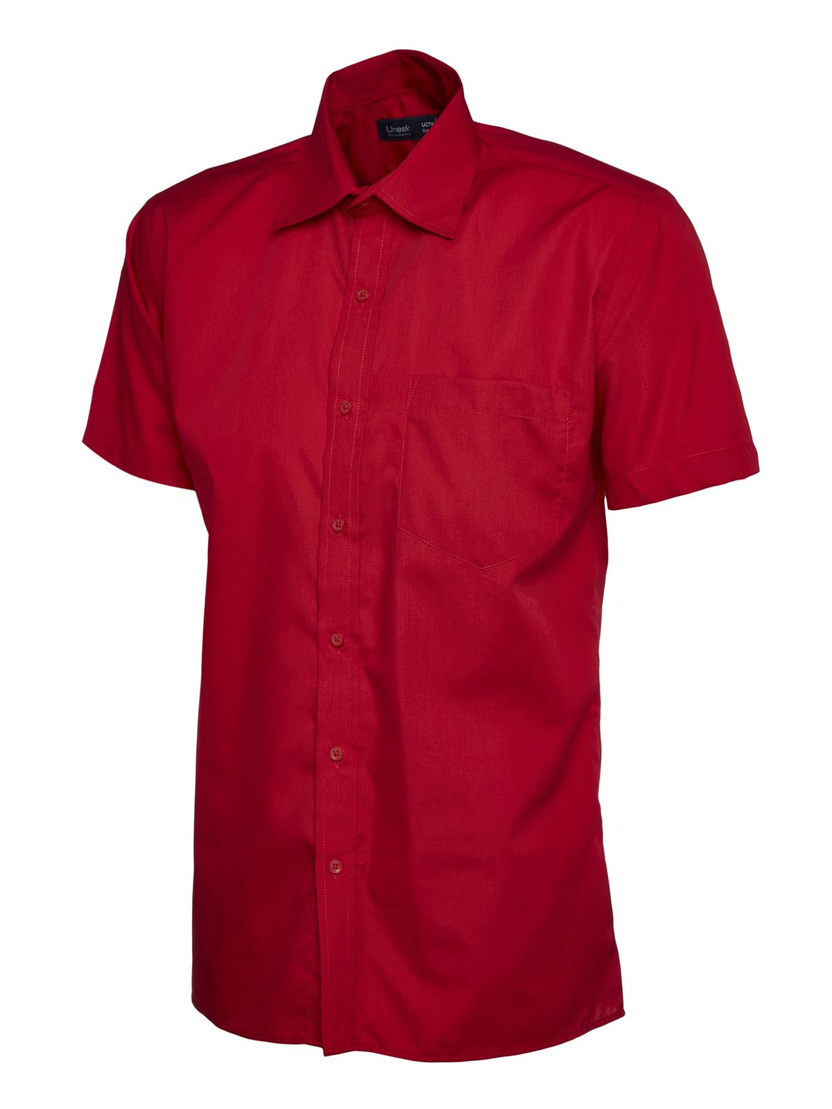 Uneek Chemise Homme à Manches Courtes en Popeline - 65% Polyester, 35% Coton - 