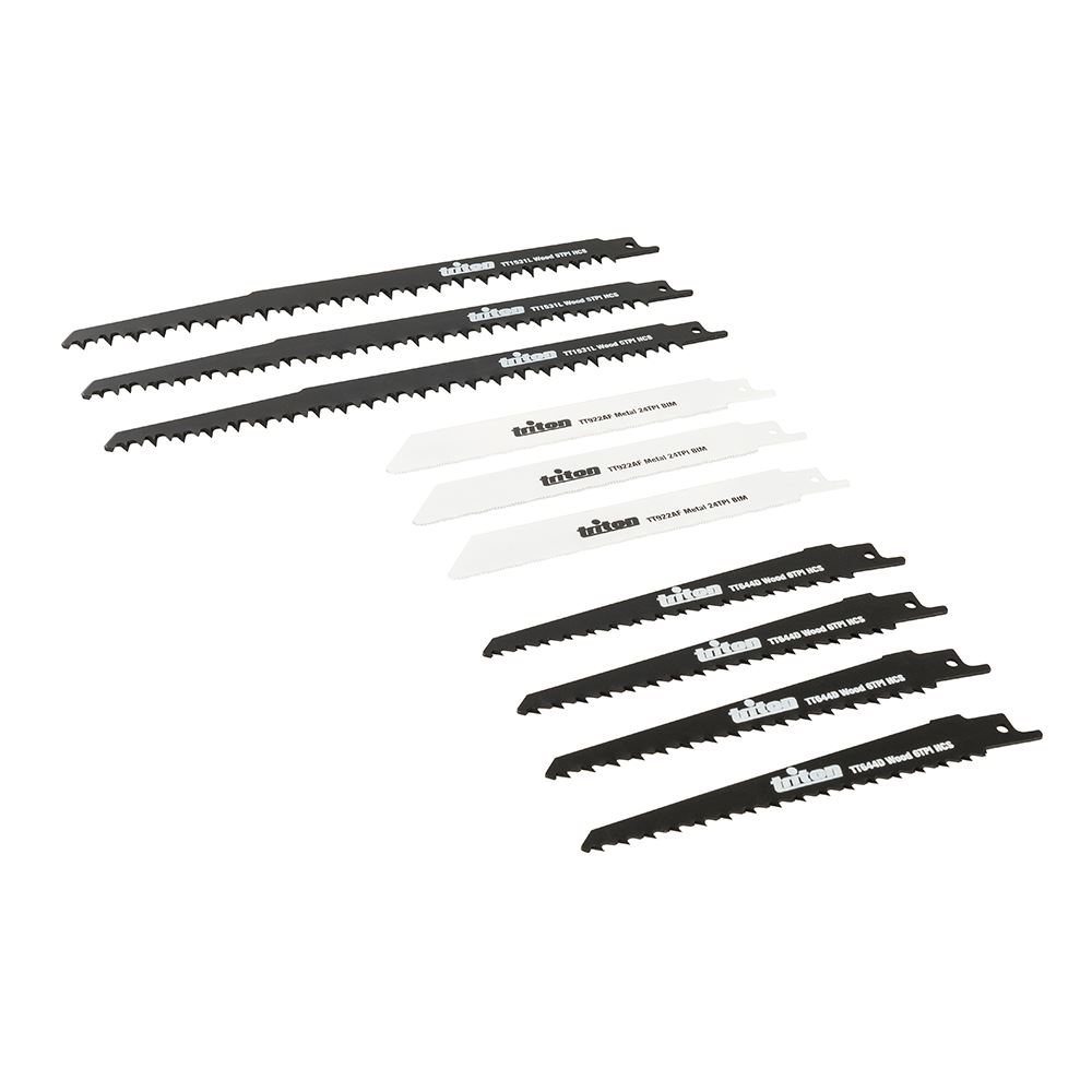 Triton Reciprocating Saw Blade Set, 10-Piece, 150 & 240mm