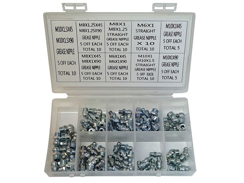 Lumatic Metric Grease Nipple Selection Box, 80 Pieces