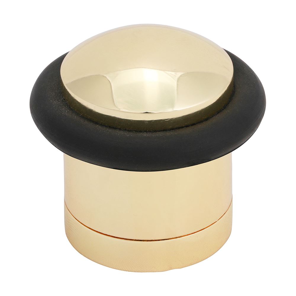 Timco Cilinder Deurstop, Gepolijst Messing, 41mm