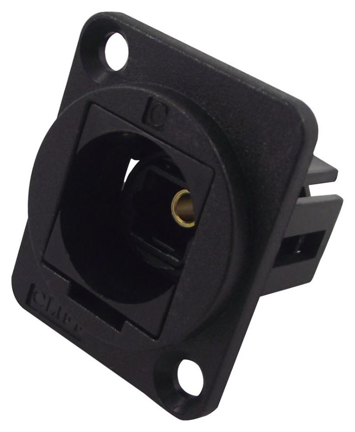 CLIFF TOSLink Optical Fibre Feedthrough Connector, Black XLR Frame