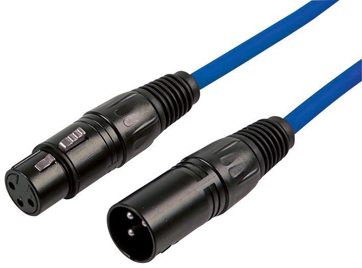 RARAION - Kabel Patch XLR Male ke Female 3 Pin, 12m, Biru