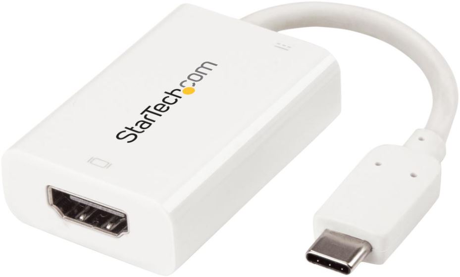 STARTECH Adaptateur USB-C vers HDMI 4K 60Hz avec Power Delivery, Blanc