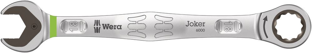 Wera 6000 Joker Ratcheting Combination Wrench, 18mm x 235mm