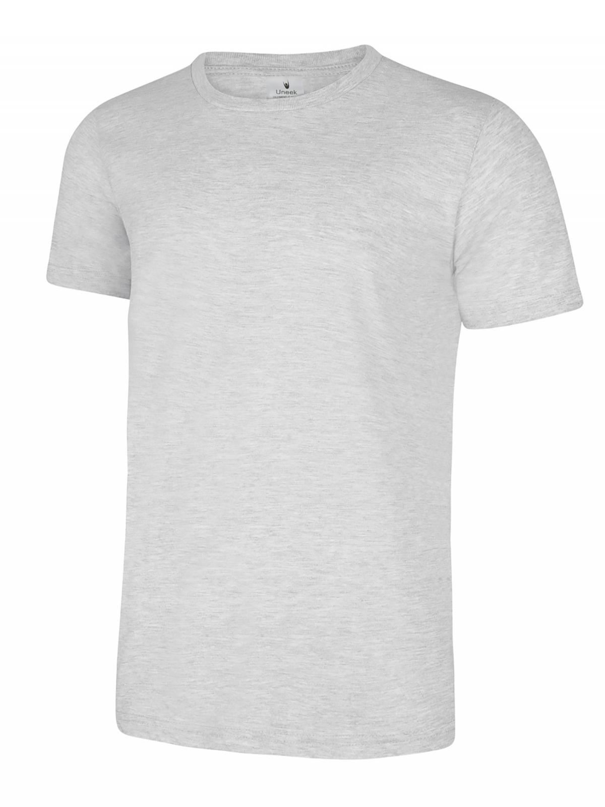 Uneek Unisex Olympic T-shirt, Cotton, Heather Grey, Size L