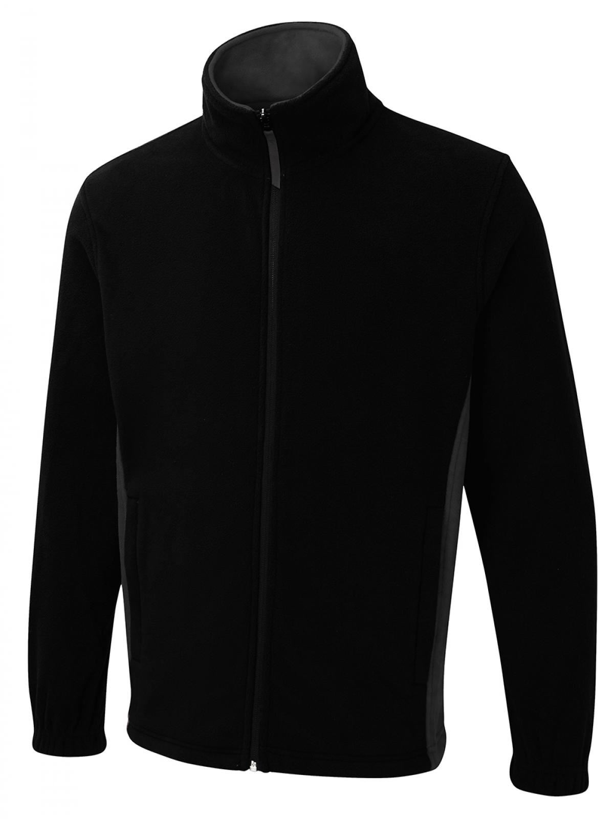 Unisex Two-Tone Fleece Jacket, Black/Charcoal, 4XL