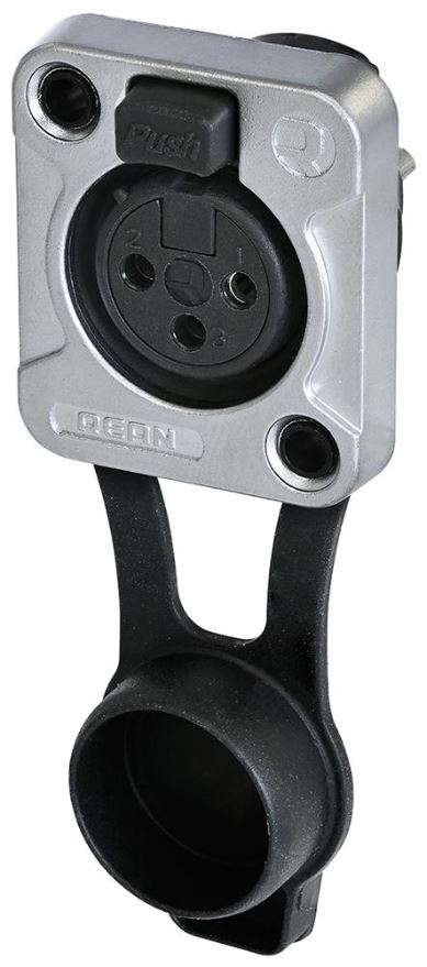 REAN 5 Pole XLR Socket, D-Size, IP65, Chrome, Panel Mount