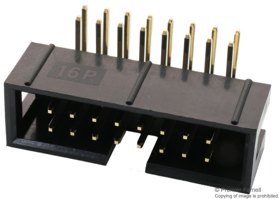 Connecteur droit 2,54 mm MULTICOMP PRO 2 rangées, 16 broches