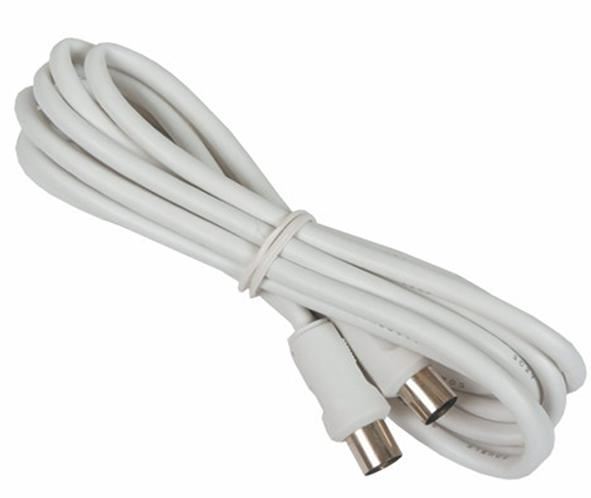 Blake UK Koaxiální kabel se spojkami samec-samec, 2m, bílý