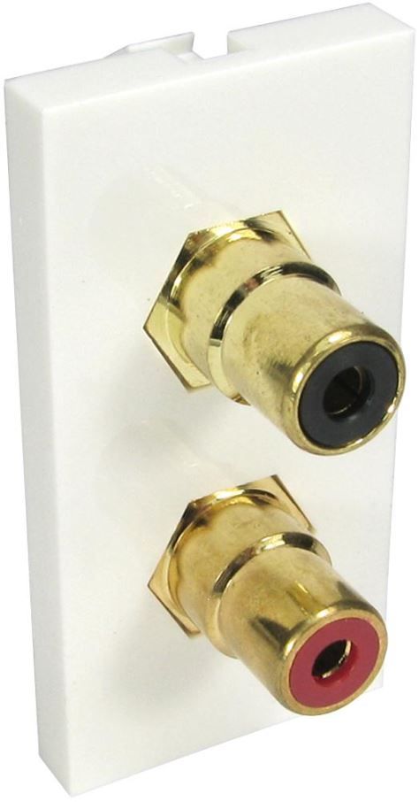 PRO SIGNAL Adattatore Doppio RCA Femmina-Femmina Modulo Euro 50 x 25mm