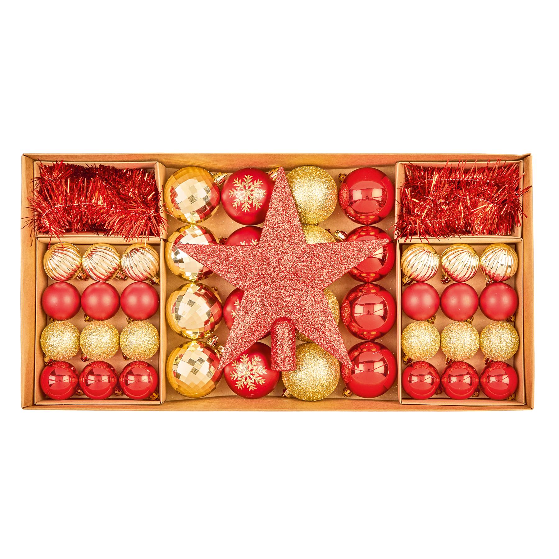 Premier Decorations - Σετ 54 Κομμάτια Ανθεκτικών Χριστουγεννιάτικων Σφαιρών, Κό