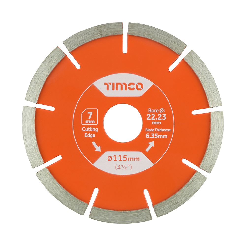 Timco Mortar Raking Diamond Blade, Segmented, 115 x 22.2mm