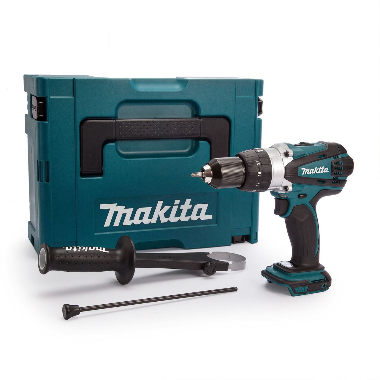 Makita DHP458ZJ 18V LXT Combi Drill (Ceann amháin)