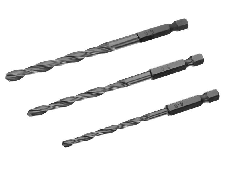 IRWIN HSS Drill Bit Hex Shank Set, 3-Piece (4mm, 5mm, 6mm)