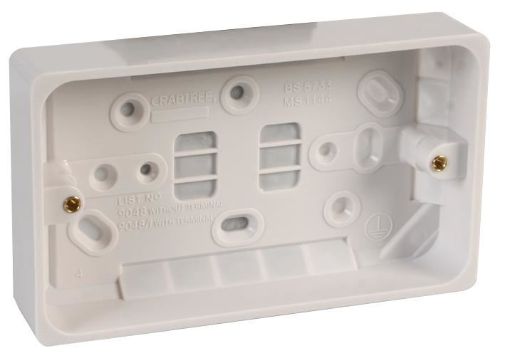 Crabtree 2 Gang 29mm Moulded Surface Box, Plastic