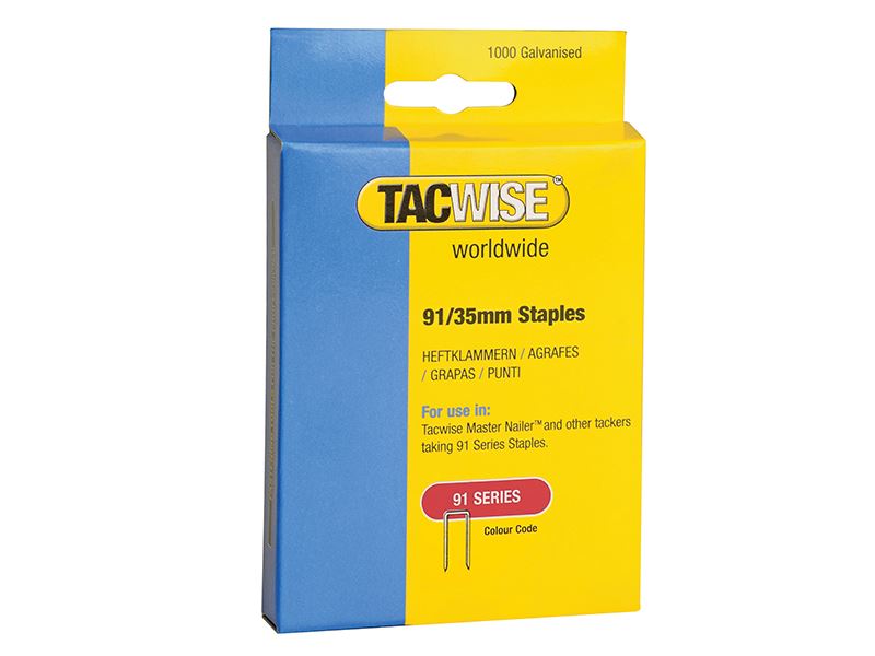 Tacwise - Staples Mahkota Sempit 35mm untuk Tackers Elektrik (Pek 1000)