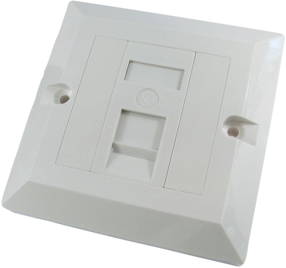 NEWLINK - Pláta Aghaidh Singil 1-Gang RJ45 Cat5e, Bán