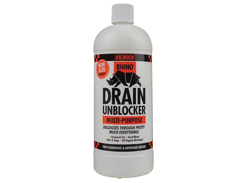 Kilrock Rhino Desatascador de Desagües, No Ácido, 1 Litro