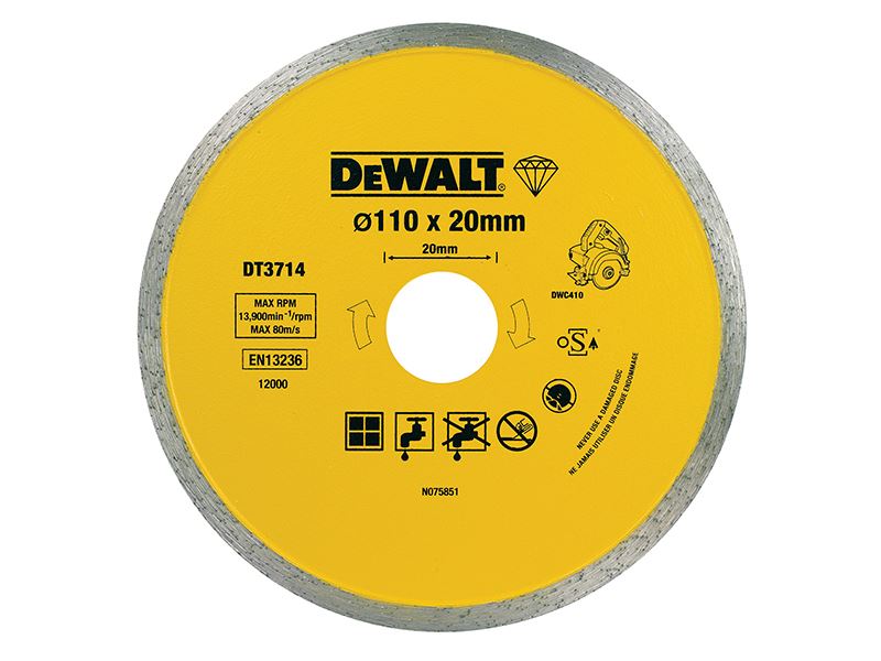 DEWALT DT3714 Lann Tíle Diamaint, 110 x 20mm