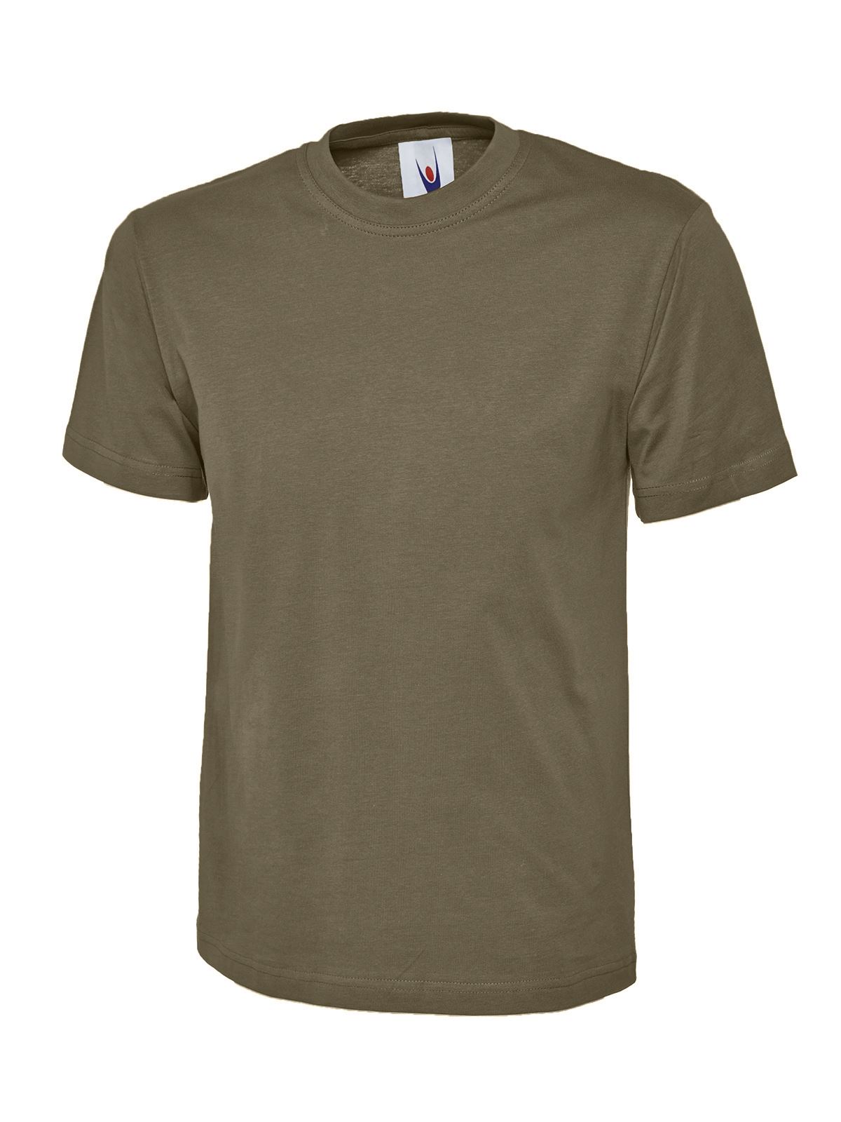 Uneek Unisex Classic T-Shirt, Cotton, Military Green, Size S