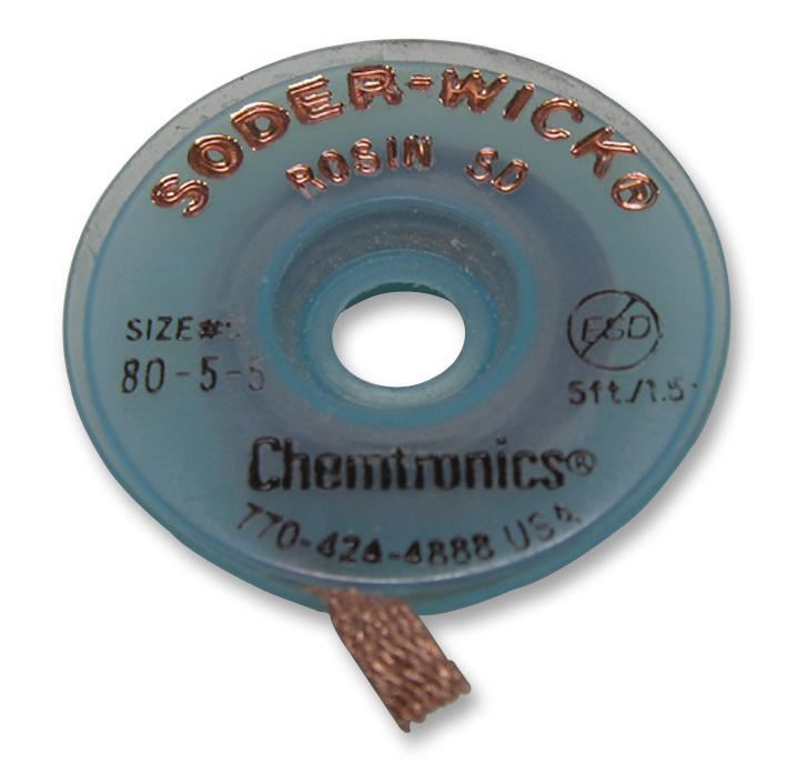 CHEMTRONICS Solder-Wick Rosin Αποκολλητικό Νήμα, Μπλε Ετικέτα, 2.8mm x 1.5m