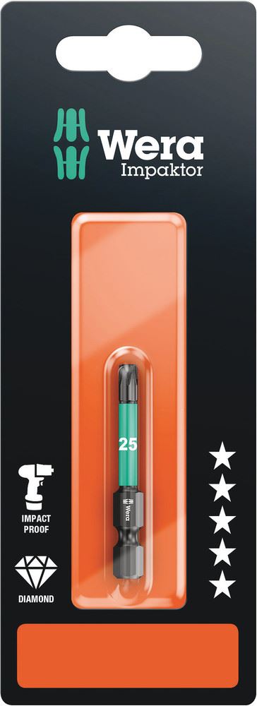 Wera IMP DC SB Impaktor Bits, TX 25 x 50mm, High Quality
