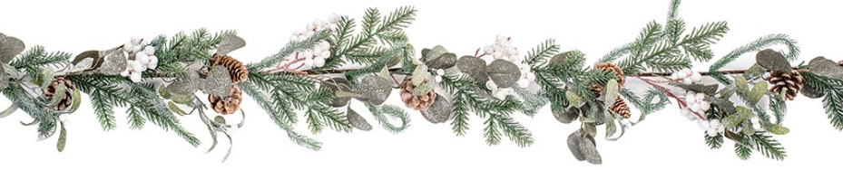 Premier 1.8m Glittered Eucalyptus Decorative Garland