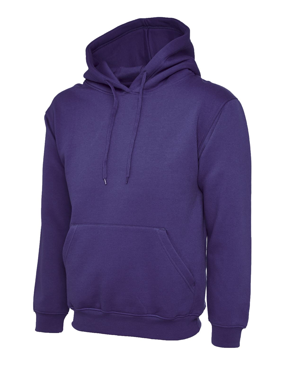 Uneek Unisex Classic Hooded Sweatshirt, 50% Polyester 50% Cotton, Purple, XL