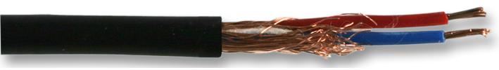 PRO POWER 2-Core Screened Microphone Cable, 7/0.20mm, Black, 100m