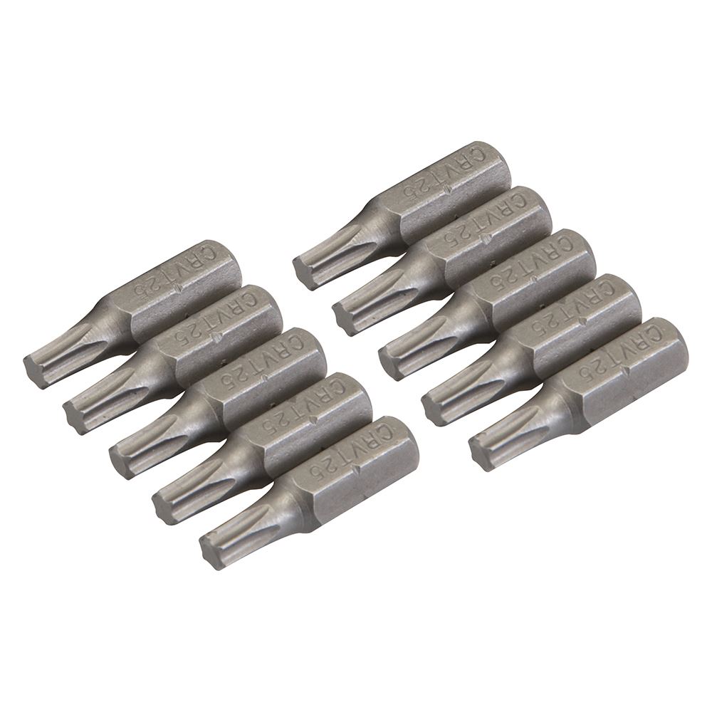 Silverline T25 Chroom Vanadium Schroefbitset, 10-delig, 25mm