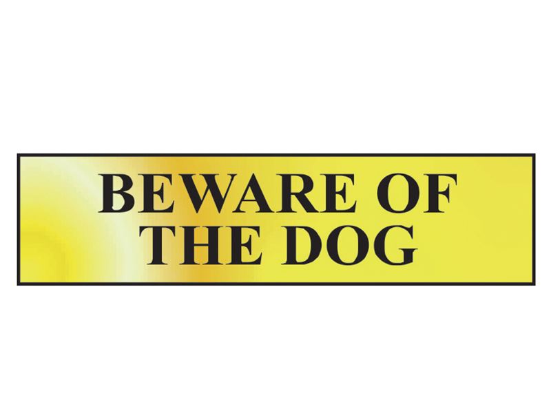Scan - Awas Anjing - Tanda Lekat Kesan Tembaga Pudar 200 x 50mm
