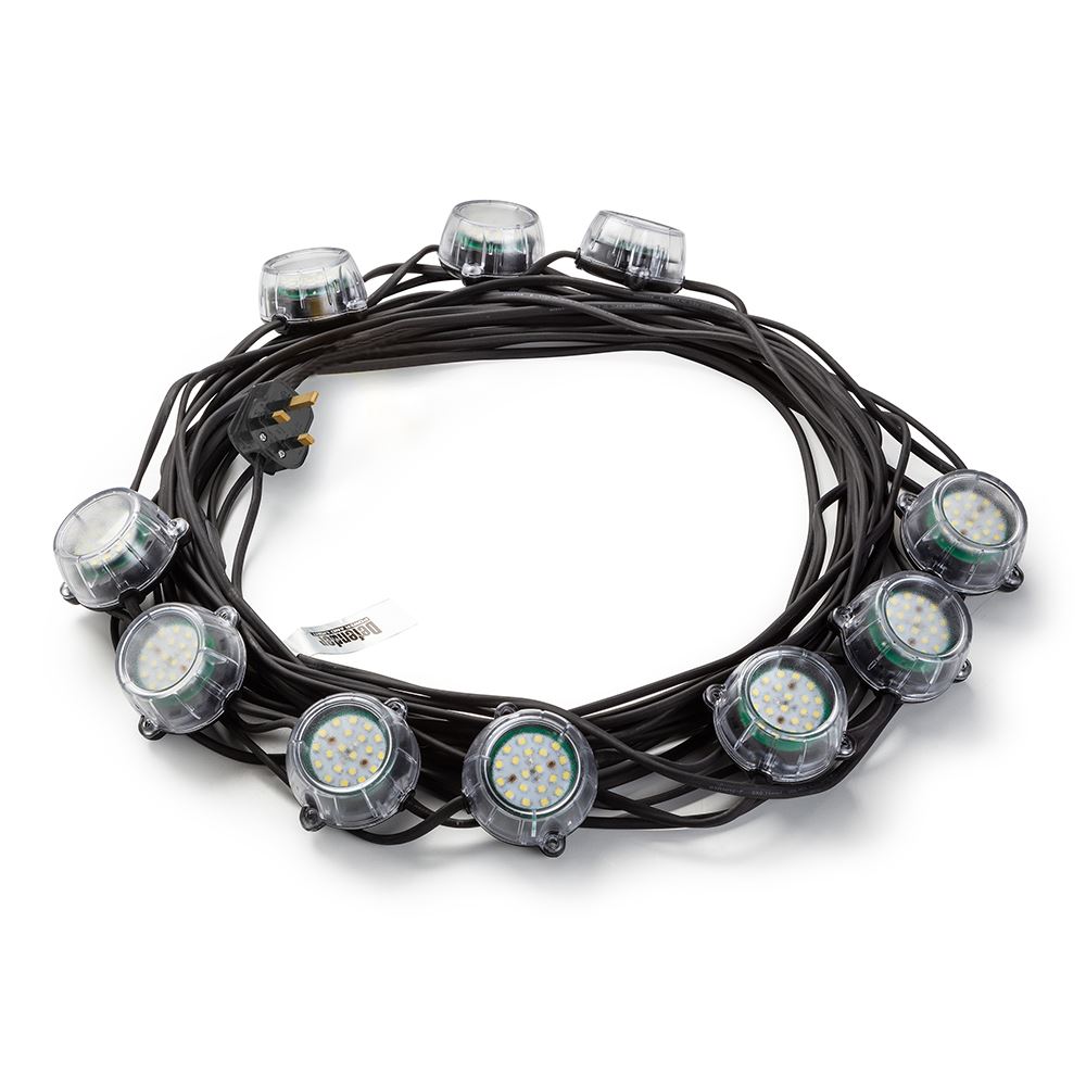 Defender 22m Heavy Duty LED Festoon Light String, 50W, 230V