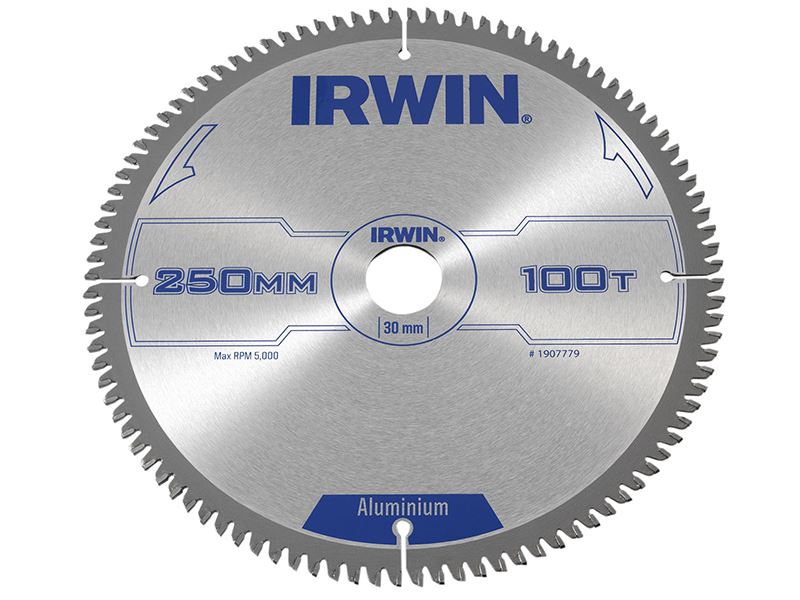 IRWIN Professional Aluminium Circular Saw Blade, 250mm x 30mm, 100T TCG