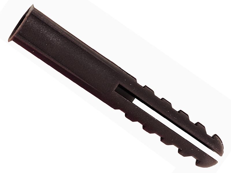 Rawlplug דיבלים מפלסטיק חום, גודל בורג 10-14, אורך 45 מ״מ