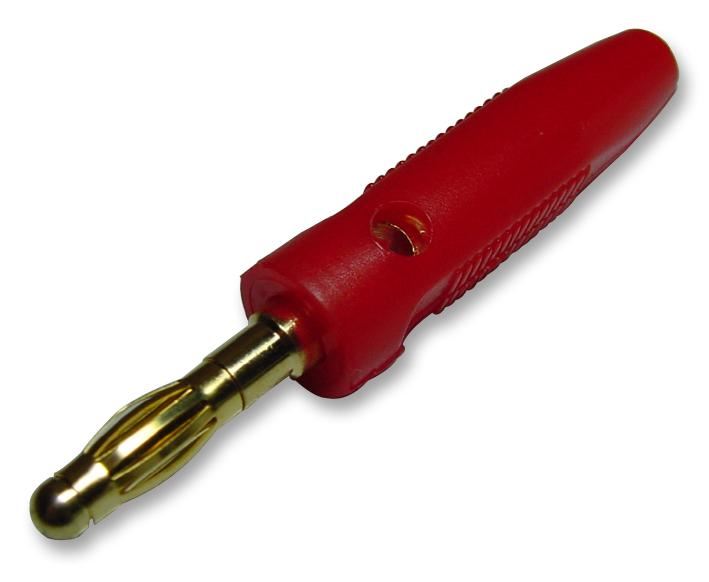 HiLo 4mm Banana Plugs, Stackable, Red, Gold Plated, 2 Pack
