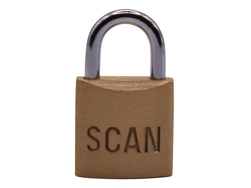 Scan Brass Padlock 20mm with 3 Keys