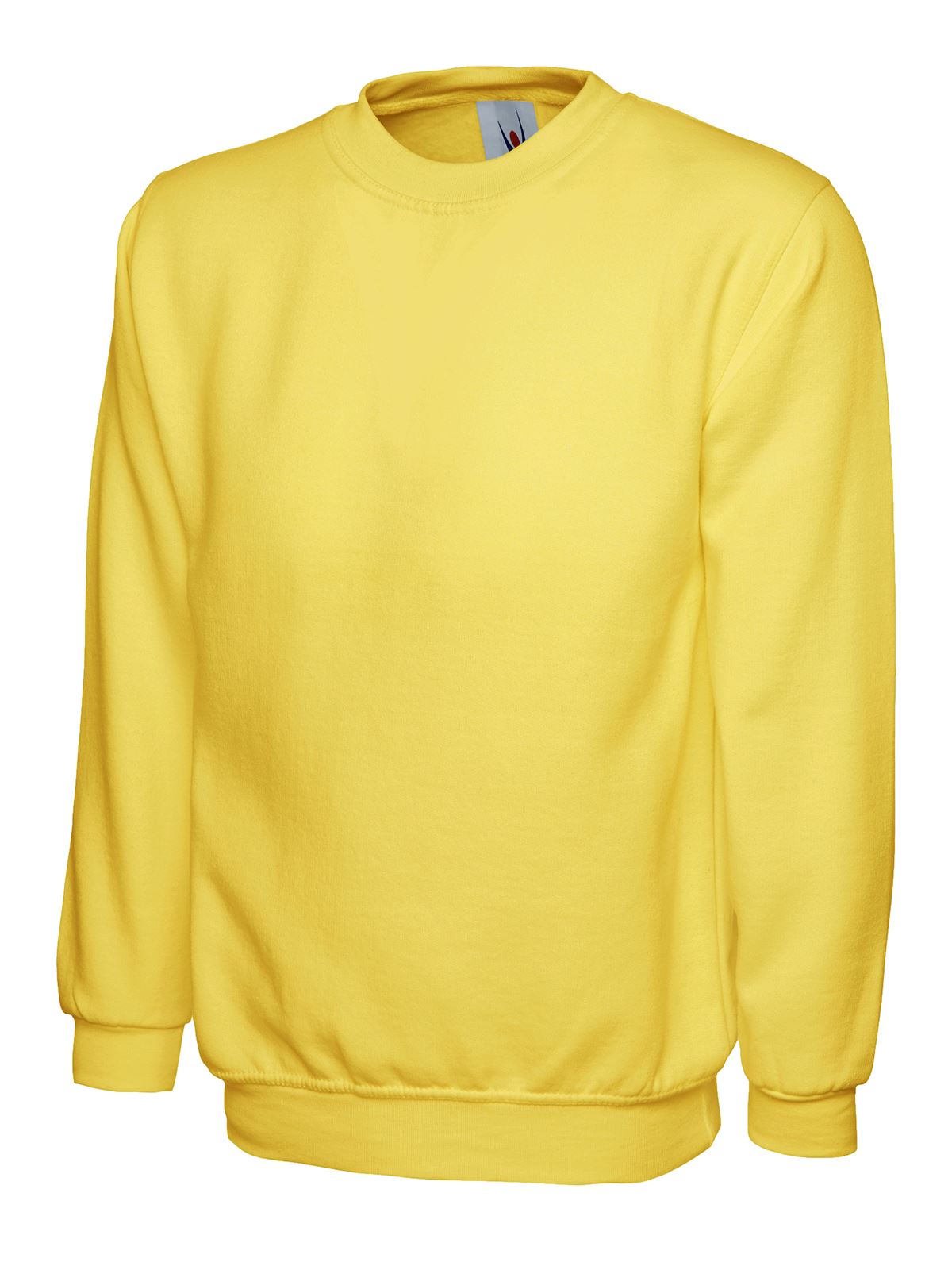 Uneek Classic Unisex Sweatshirt, Yellow, Size M (50% Polyester, 50% Cotton)