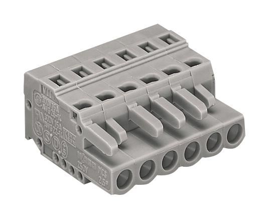 WAGO 4-Way Pluggable Terminal Socket Connector, 5mm Pitch, Grey