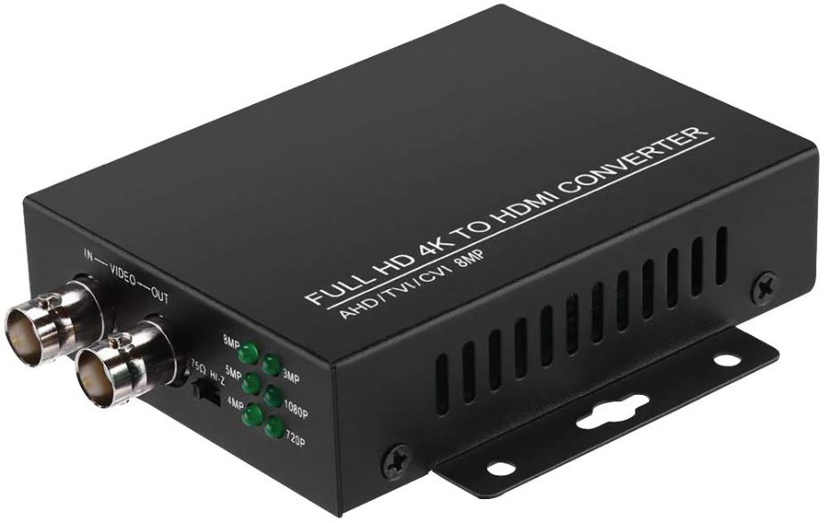 DEFENDER SECURITY 高清至HDMI視頻轉換器 - 支援CVBS、TVI、CVI、AHD - 1Mp至8Mp自動切換