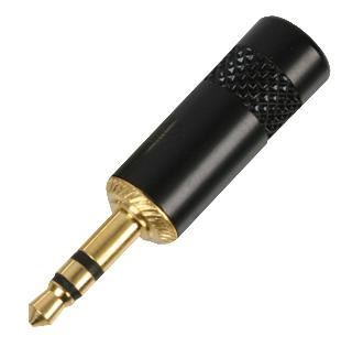REAN 3-Pole 3.5mm Metal Jack Plug with Crimp Strain Relief