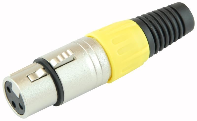 PRO SIGNAL Soquete XLR de 3 Polos com Reforço Amarelo