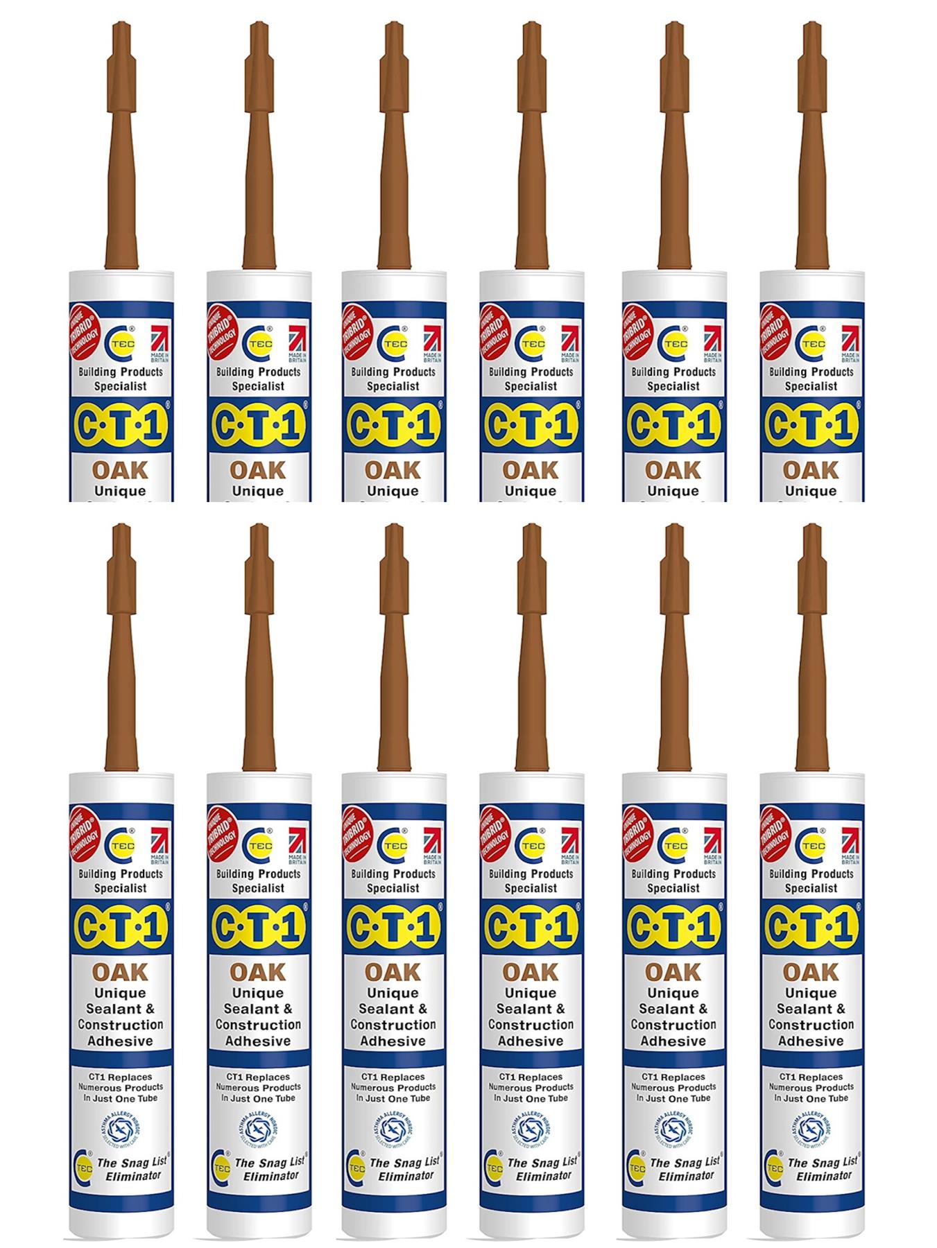 CT1 Eikenhout Constructie Kit & Lijm - Verpakking van 12 Tubes