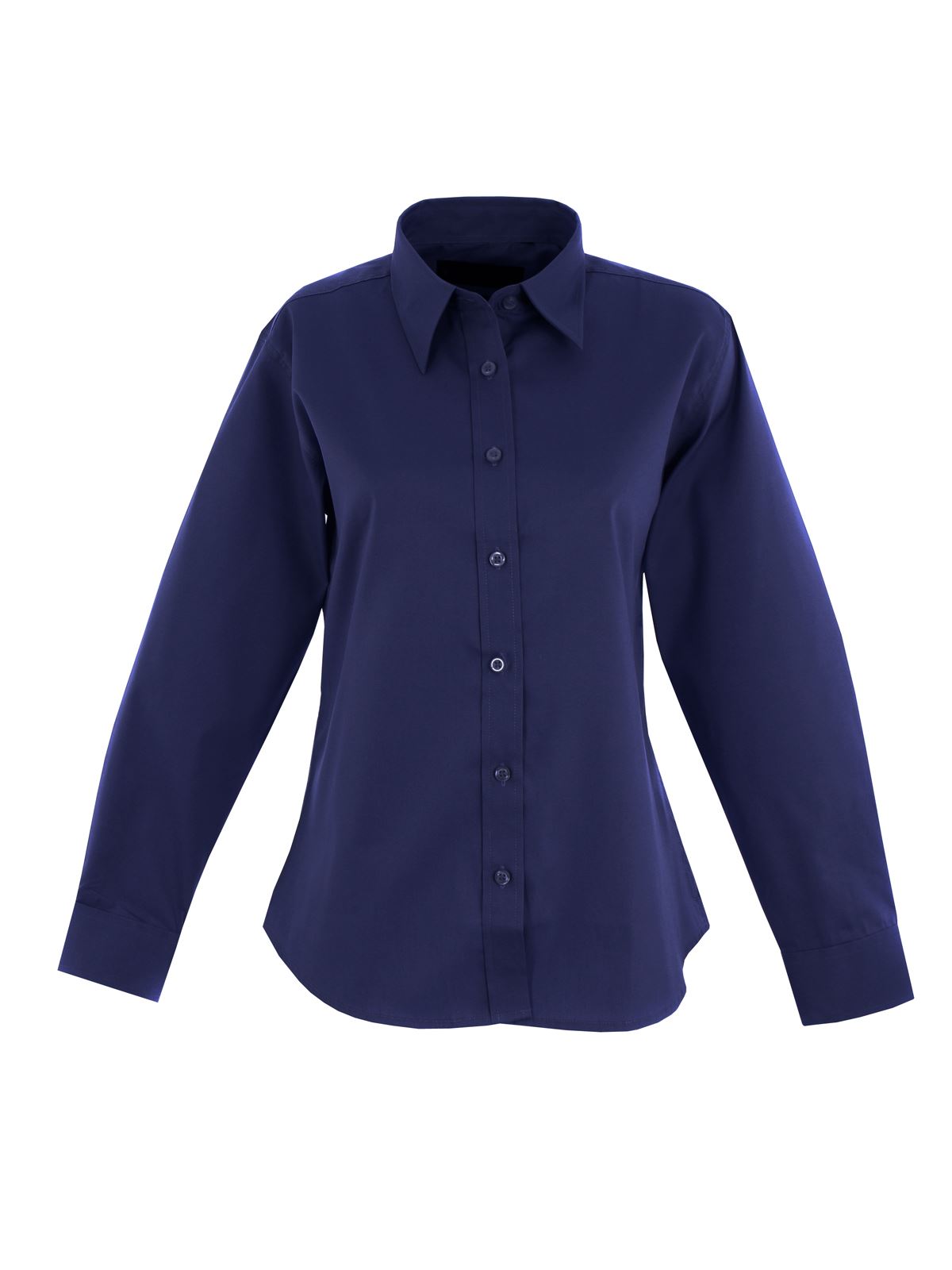 Uneek Damen Pinpoint Oxford Langarmhemd mit eleganter Passform - Marine - Größe