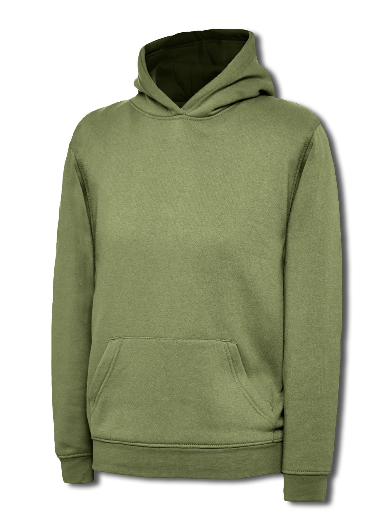 Uneek Kids' Hooded Sweatshirt - 5/6 YRS, Military Green