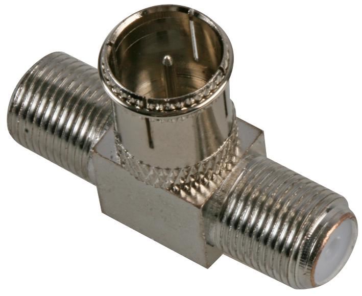 PRO SIGNAL - Gnéas Fásta 2x F Baineann go F Fireann Coaxial Adapter, Prás