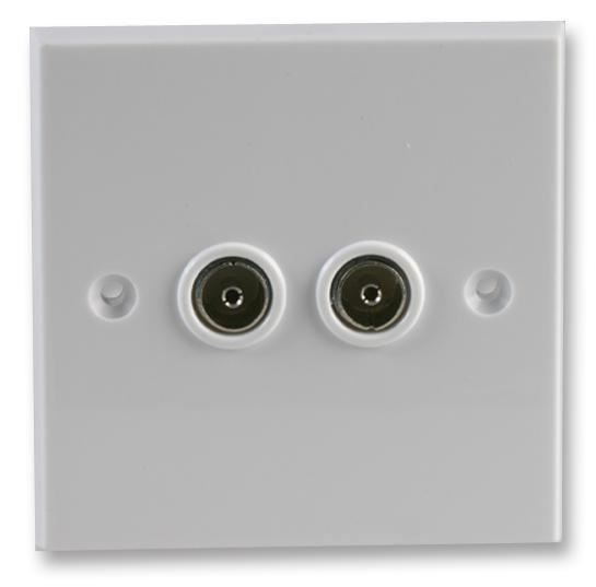 ANTIFERENCE Double Non-Isolated Wall Plate - White Plastic